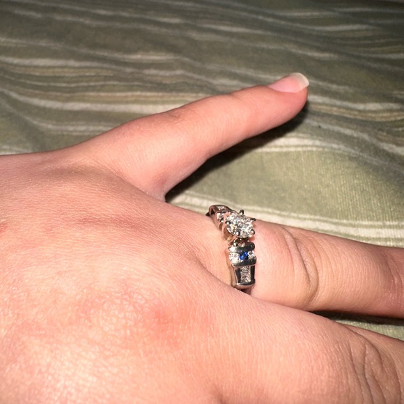 COPY - Engagement ring with wedding band ring guard, size 6. - Picture 10 of 13